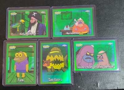2025 SpongeBob SquarePants Topps Chrome Green Kelp Refractor Lot of 5