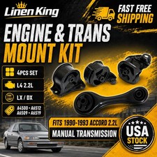 Enginetrans Mount 4pcs Set For Manual Fit 1990-1993 Honda Accord Lx Dx 2.2l