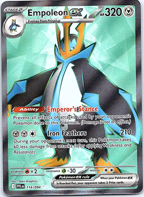 #ad Empoleon ex Holo 114 094 NM ME02: Phantasmal Flames $3.25