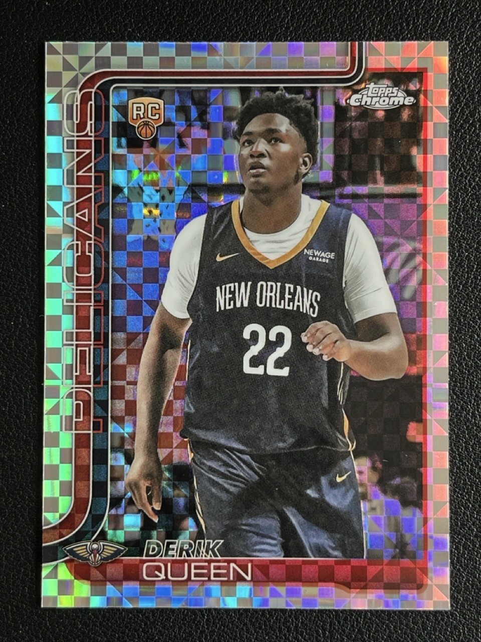 Derik Queen 2025-26 Topps Chrome X-Fractor Base RC #263
