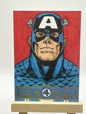 2026 Topps Finest Fantastic Four Captain America Original Sketch Card 1/1 