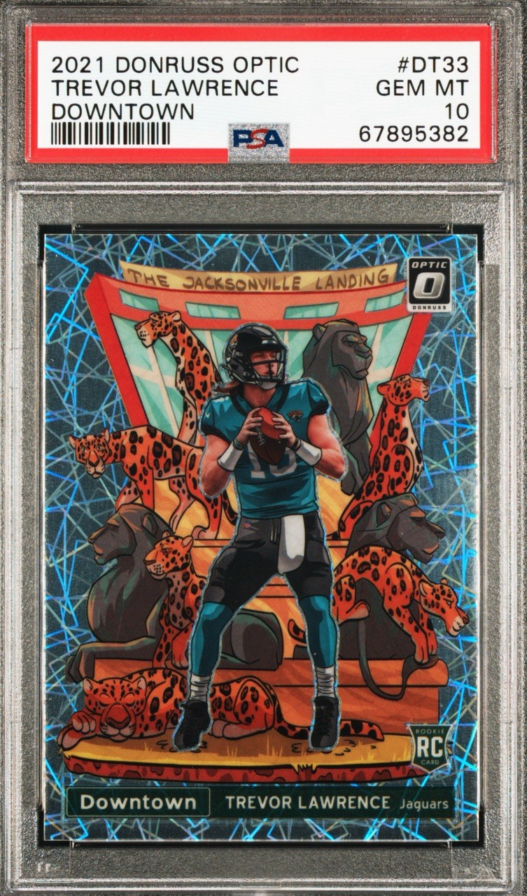 2021 Donruss Optic PSA 10 Trevor Lawrence Downtown Rookie Card Jaguars SSP