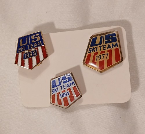 Lot Of 3 US Ski Team Lapel Pins Tie Tacks - Olympics 1977 1981 1983