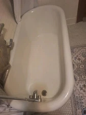 Antique 1920s 60" Clawfoot Bathtub Cast Iron Tub
