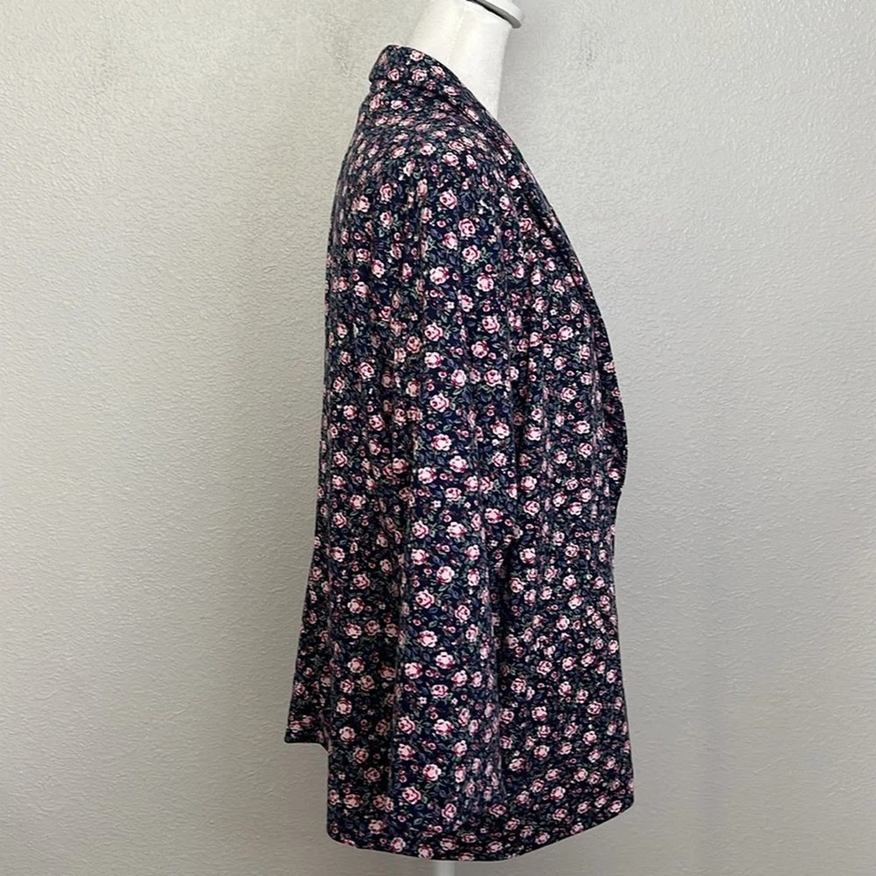 Blazer Lauren Conrad Azul Marino Rosas Talla XL NUEVO CON ETIQUETAS Foto 3 de 4