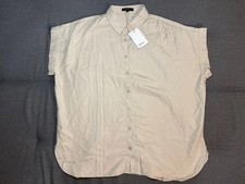 Quince  Women’s Ivory Vintage Wash Tencel Camp Shirt Summer Minimalist Large NWT