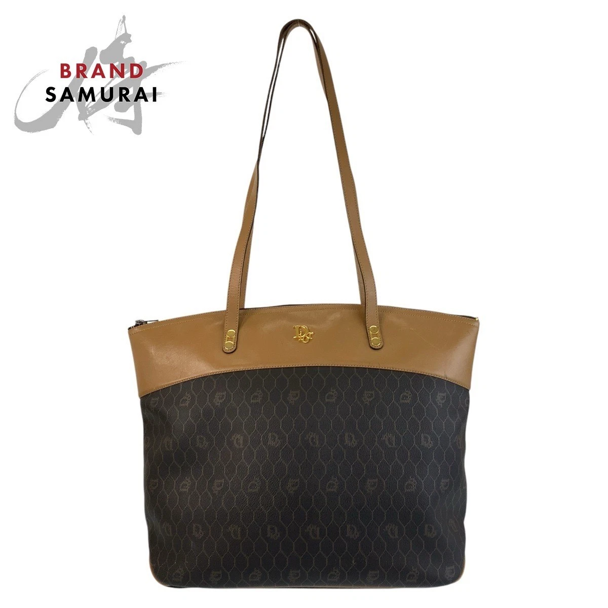 Sac bandoulière fourre tout femme Christian Dior vintage nid d'abeille marron camel t 501605