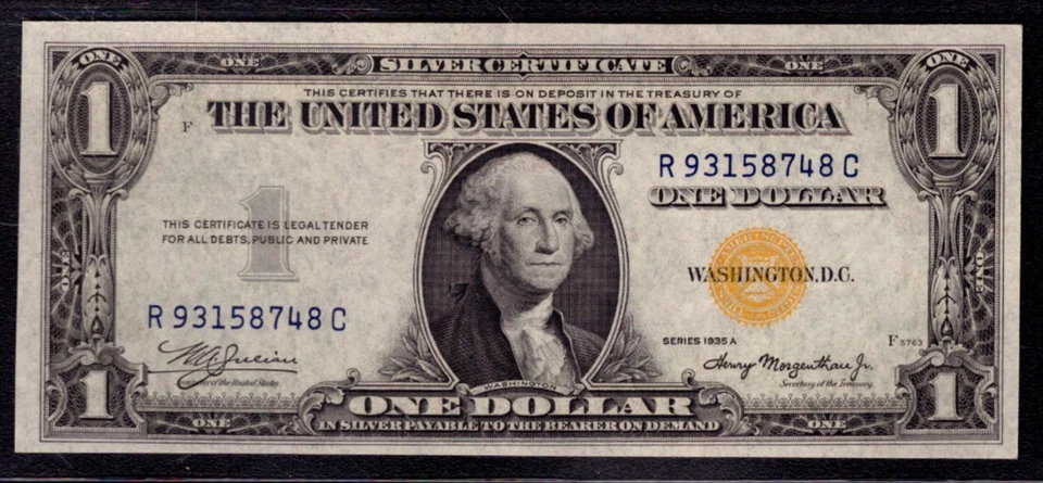 1935 A $1 SILVER CERTIFICATE NORTH AFRICA NOTE FR.2306 RC BLOCK PCGS B CU 63 PPQ - Image 3 of 4