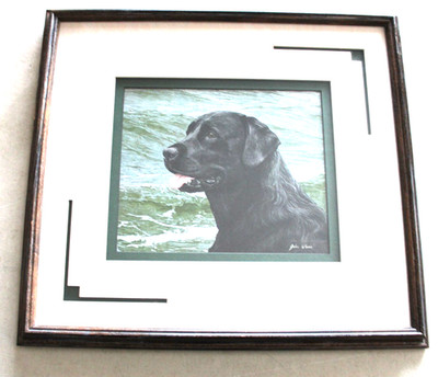 John Weiss OF THE FINEST BREED-BLACK LAB Ltd.Ed. Signed #d Custom Frame 20x18