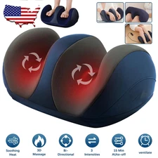 Heated Shiatsu Foot Calf Massager Machine Kneading Rolling With Heat Pain Relief