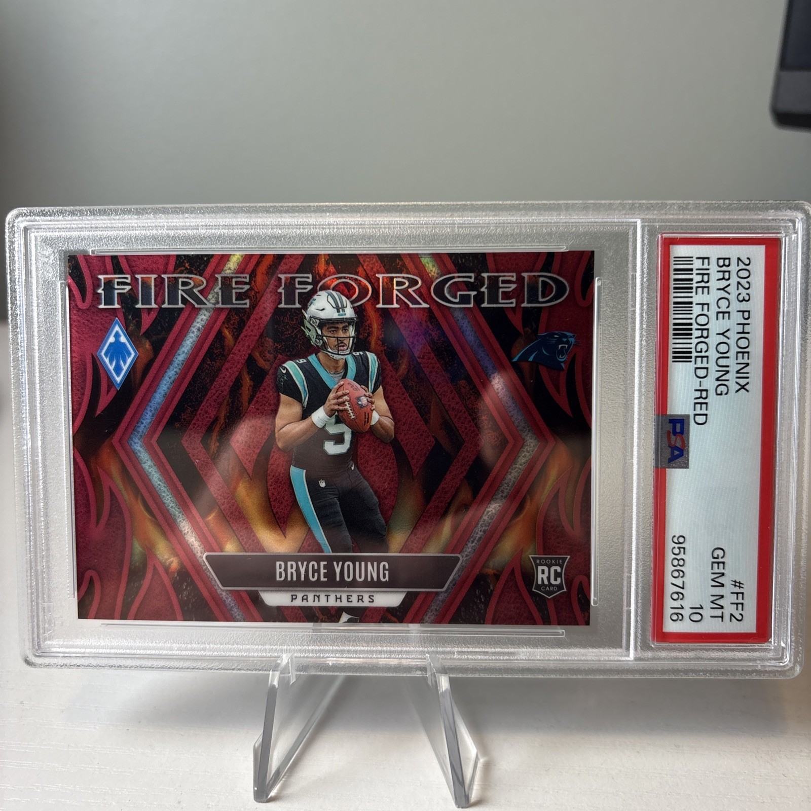 Bryce Young Fire Forged RC /199 Rookie PSA 10 GEM 2023 Phoenix Panini Red
