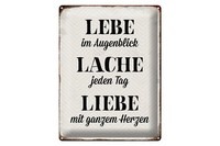 Blechschild Spruch 30X40 Cm Lebe Lache Jeden Tag Liebe Metall Deko Schild