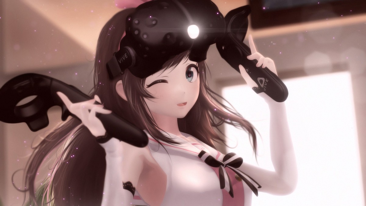 Anime kizuna ai girls cgi vr headset virtual Playmat Gaming Mat