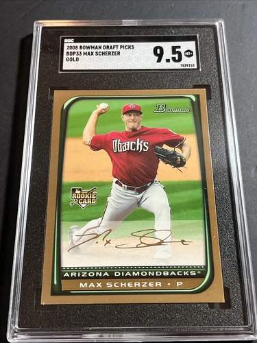 2008 Bowman Draft Picks Gold: #BDP33 Max Scherzer SGC 9.5 MINT
