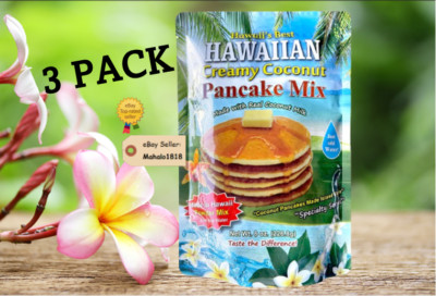  3 HAWAII'S BEST CREAMY COCONUT PANCAKE MIX REAL COCONUT MILK  8 oz. (226 g)