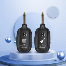 UHF Guitar Wireless System Transmitter Receiver Rechargeable Battery 30M Range