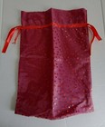 Large Red Polka Dot Draw String Cloth Holiday Gift Party Bag 18x13