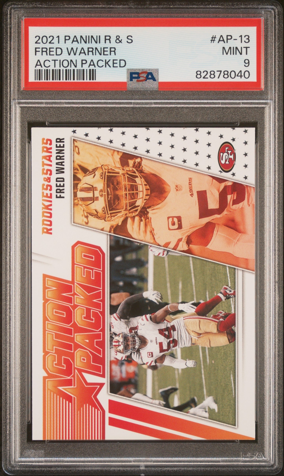 2021 Panini Rookies & Stars Action Packed Ap-13 Fred Warner - PSA 9