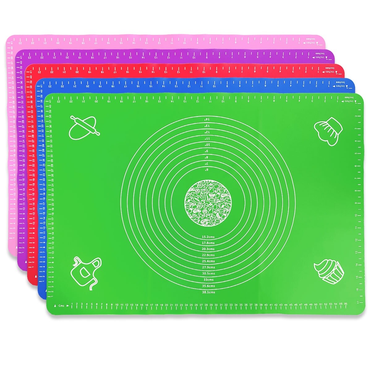 XXL Silikon Backunterlage Backmatte Matte Ausrollmatte Teigmatte Rollmatte