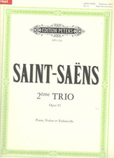 SAINT-SAENS TRIO No. 2 OPUS 92 BOOK PIANO VIOLIN CELLO EDITION PETERS URTEXT NEW