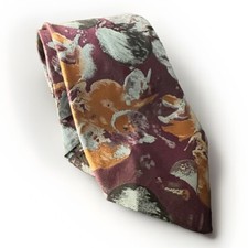 Insignia Mens Tie by Martin Wong MADE IN USA Floral Watercolor
