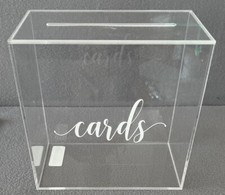 Clear acrylic wedding card box 10 x 10 x 5.5 in