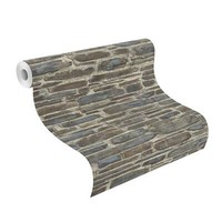 Tapete Vlies #Tapetenwechsel 3D Steinmauer Braun Blau 863420 (4,46€/1Qm)