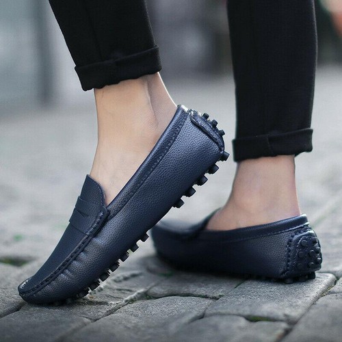 Herren Mokassins Slipper Halbschuhe Flach Weich Bequem Atmungsaktiv Fahren Pumps Schuhe  - Bild 9 von 15