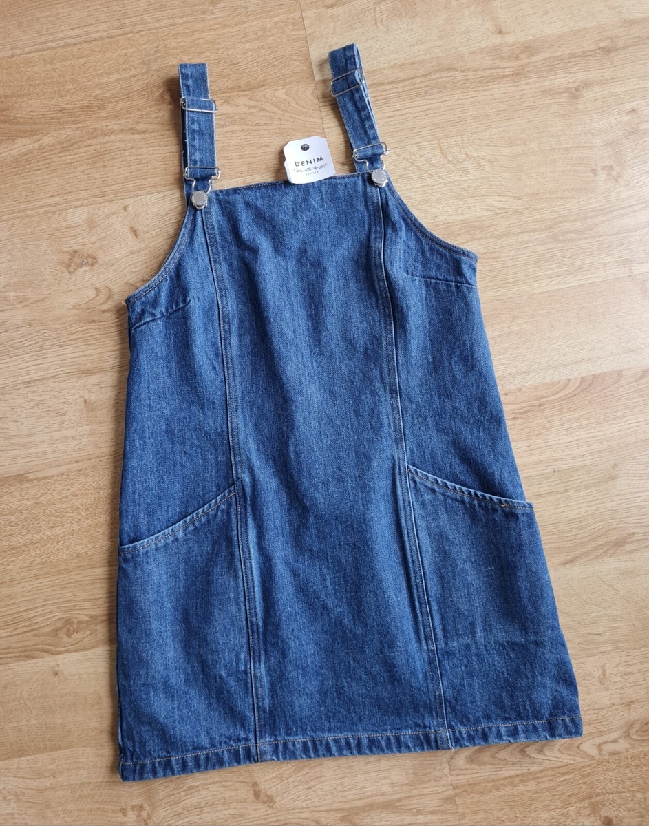 LADIES BNWT MISS SELFRIDGE BLUE DENIM PINAFORE DRESS SIZE 8 PETITE | eBay UK