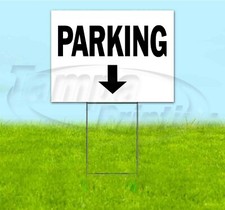PARKING ARROW 18x24 Yard Sign WITH STAKE Corrugated Bandit DIRECTIONAL