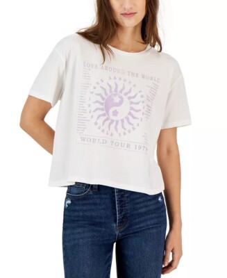 GRAYSON THREADS Juniors' Yin Yang Sun Graphic T-Shirt