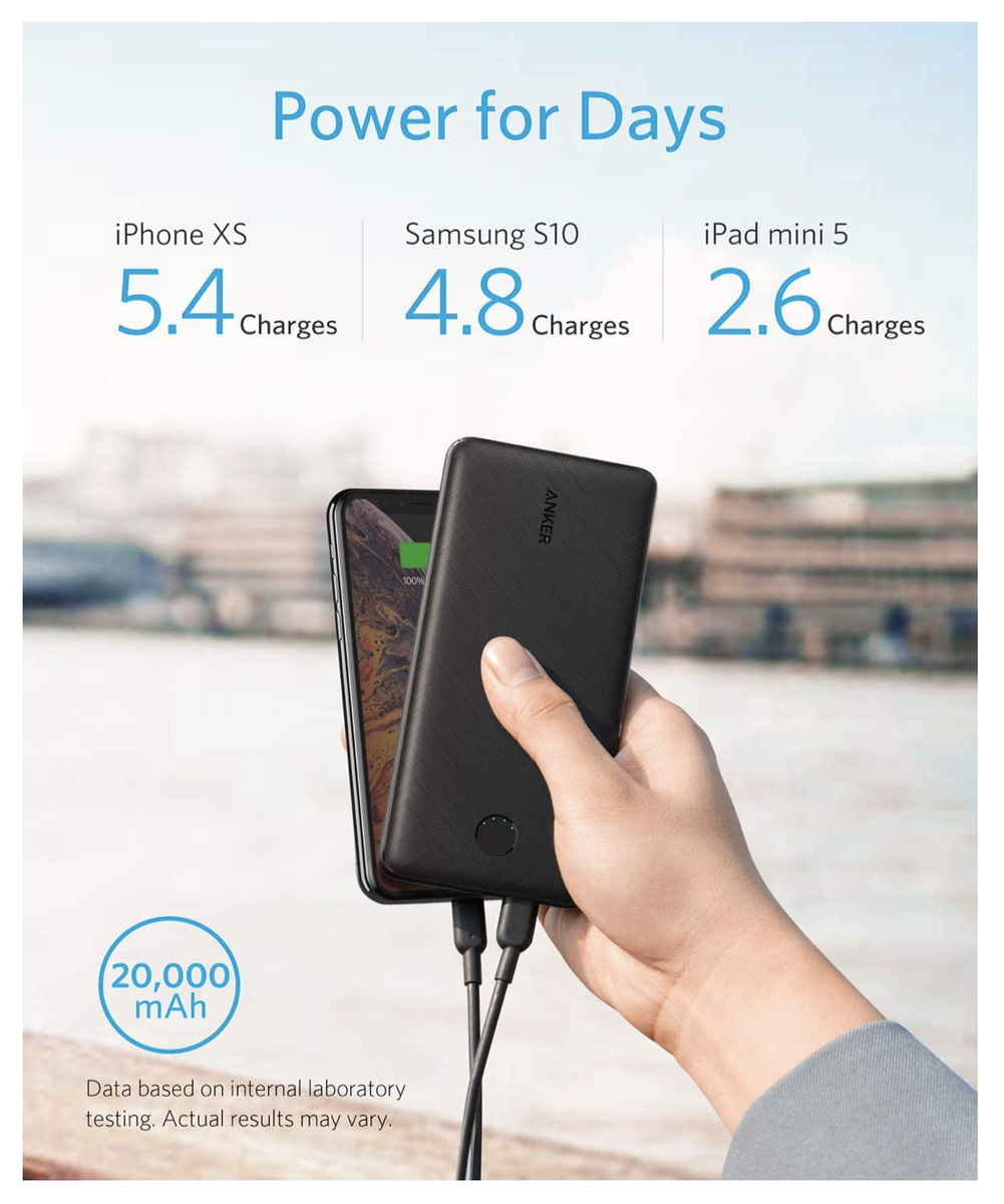 Anker Portable Charger PowerCore Essential 20000 PD (18W) Power
