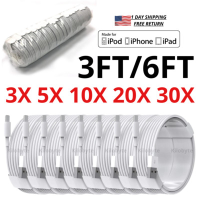 USB Charging Adapter Cable Fast Data Sync Lot Charger For iPhone 14 13 12 11 XR