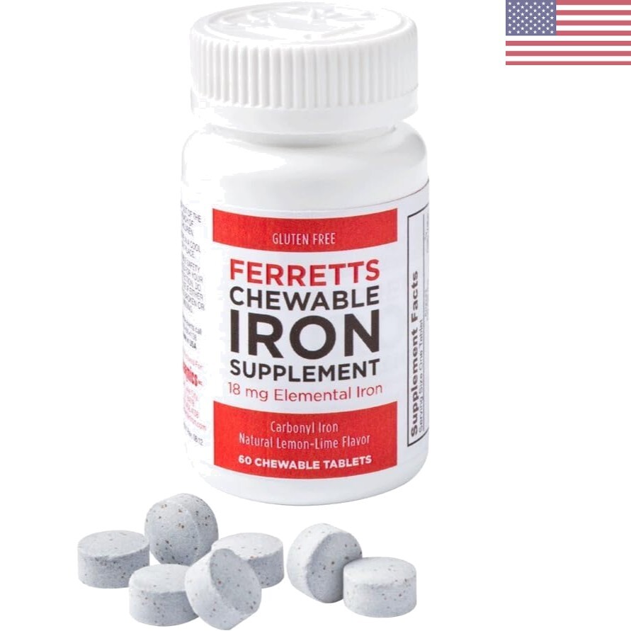 Gentle Iron Supplement Chews - Non-Constipating Lemon Lime Tablets