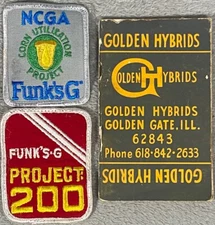 Funk's G Golden Hybrids Corn Seed Patches and 74/75 Notepad Advertising  Farming