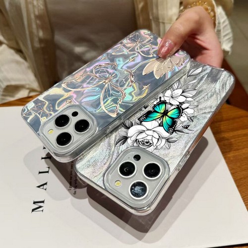For iPhone 16 15 Pro Max 14 13 12 11 Butterfly ShockProof Hybrid Back Case Cover - Picture 7 of 13