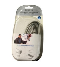 BELKIN F2N035A06 6Pin MiniDin M/F PS2 Mouse KeyBrd Extent Cbl 6ft Factory NEW