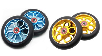 110mm One Pair Pro Stunt Scooter Wheels with ABEC-9 Bearings CNC Metal Core 2pcs