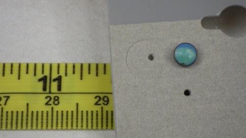 Vintage Sterling Silver 925 Earrings Chrysocolla Petit Point Shimmering Sky - Picture 3 of 8