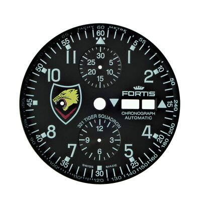FORTIS Zifferblatt für Valjoux 7750 schwarz 35,2 mm '321 Tiger Squadron'