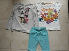 lotto 1209b stock 2 t-shirt + leggins bambina ragazza 8 anni multicolore