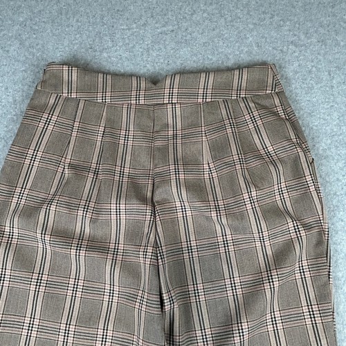 Portmans Cropped Pants NWT Women's Size 12 Beige Check High Waist Business - Picture 14 of 14