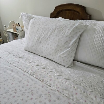 TWIN Simply Shabby Chic 3pc Sheet set Candy Floral 1 Flat 1 Fitted 1 Pillowcase