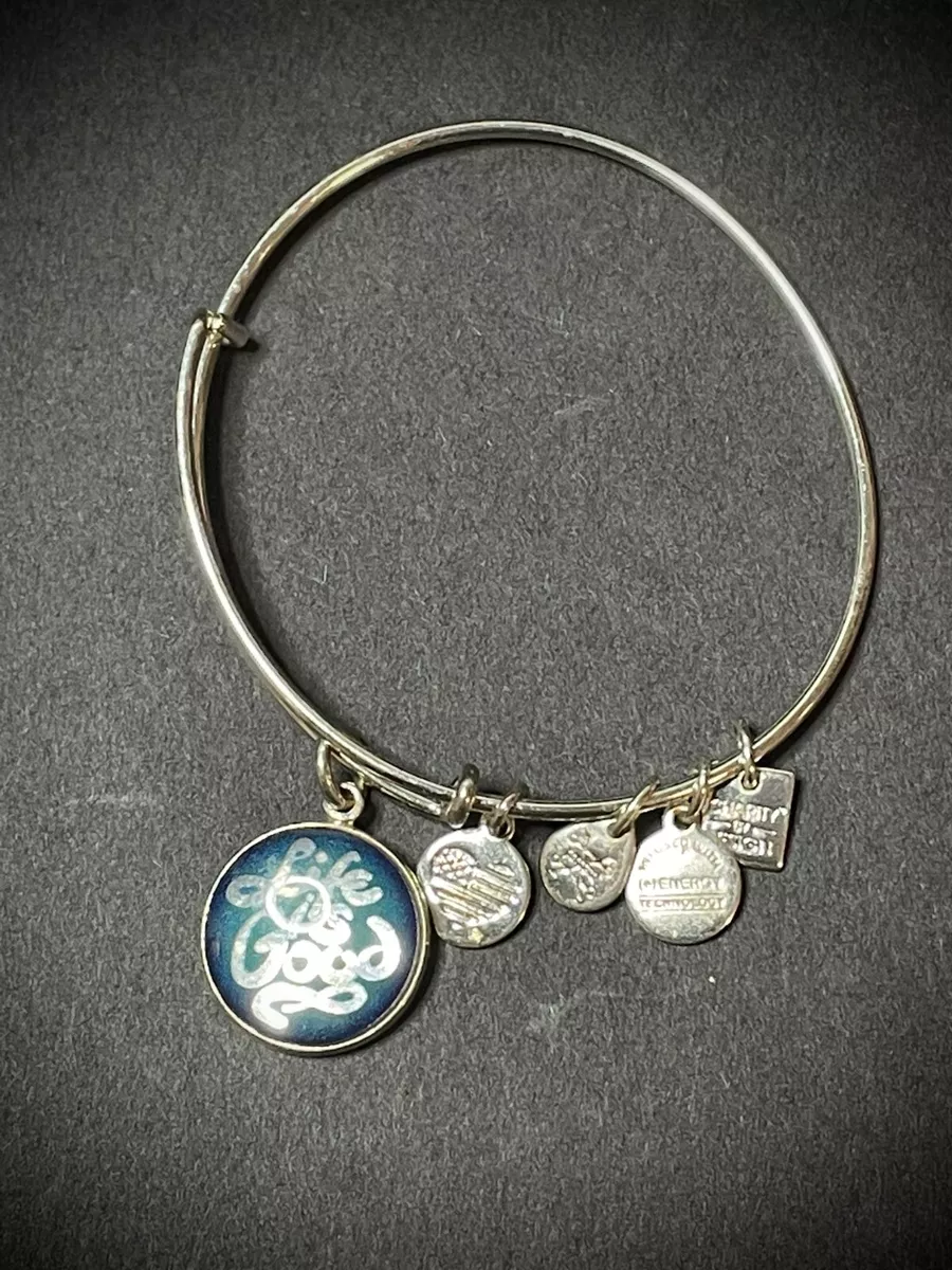ALEX AND ANI LIFE IS GOOD SILVER BANGLE BRACELET eBay
