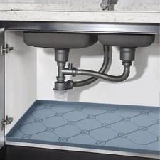 Under Sink Mat, Under Sink Mats for Kitchen Waterproof, 34"x22" Silicone Under K