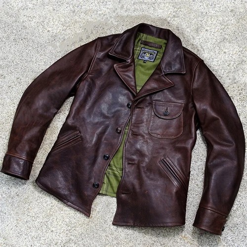 Vintage Military Barnstormer Style Handmade Handcrafted Horsehide Leather Jacket