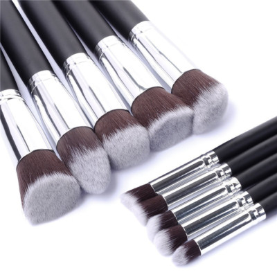 GLAMZA 10-TEILIGES professionelles Make-up Pinsel Set Rouge Augenbrauen Foundation Gesicht 