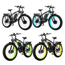 2000W Dual Motor Electric Bicycle 35 MPH 26" Fat Tire 48V 23Ah E-Bike for Adults