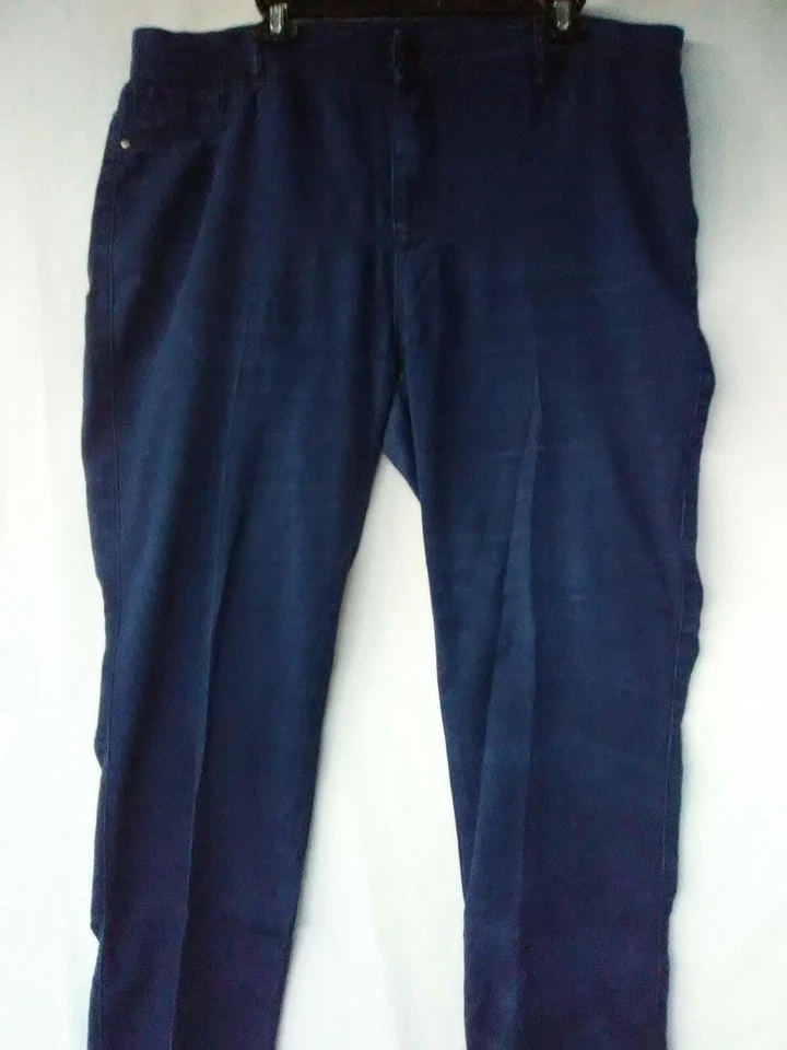Pantalones de mezclilla para mujer talla grande 18A ajustados azules tiro medio Foto 2 de 4