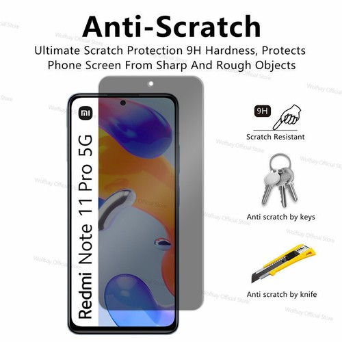 2/4PCS Privacy Screen Protector For Xiaomi Redmi Note 11 Pro 5G Anti-Spy Tempere - Photo 3 sur 15
